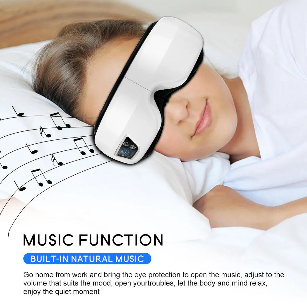 6D Smart Airbag Vibration Eye Massager Hot Compress Bluetooth Eye Massage Glasses Eye Care Instrument Fatigue Pouch & Wrinkle